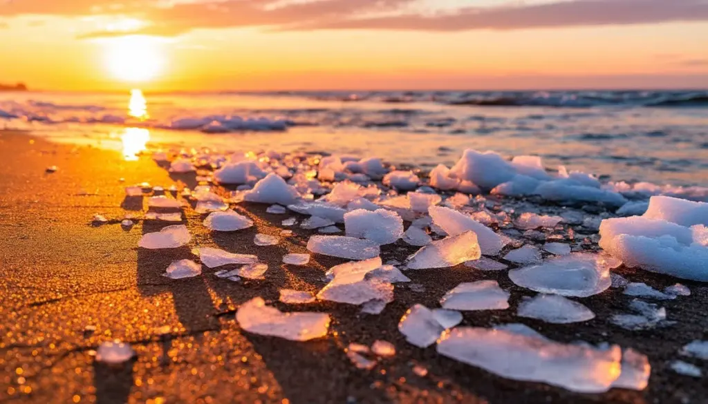 Waarom de bevroren Noordzee in februari plotseling goud kleurt