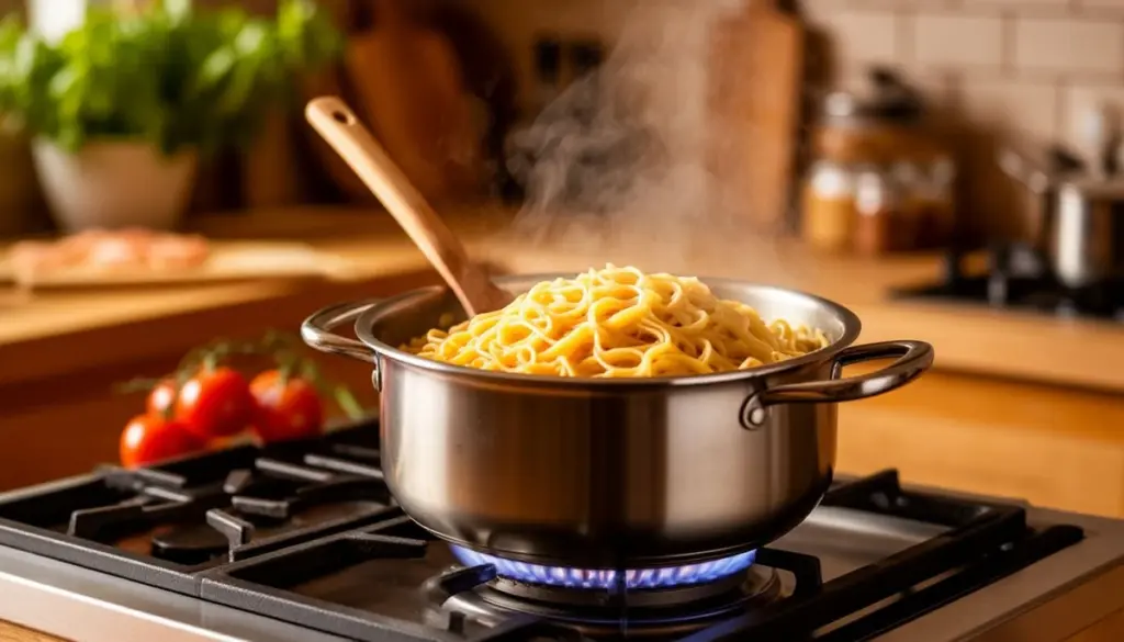 Waarom je de kookplaat eigenlijk na twee minuten moet uitzetten als je pasta kookt