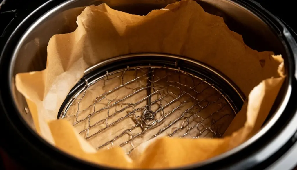 Waarom je nooit een leeg vel bakpapier in je airfryer moet leggen